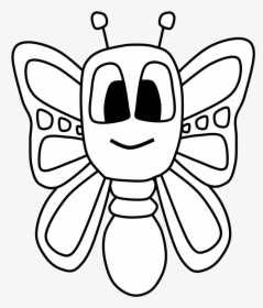 Butterfly, Big Eyes, Black And White, Cartoon Animal - Cartoon, HD Png Download, Transparent PNG