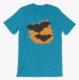 Halloween Bats T-shirt Aqua Unisex - T-shirt, HD Png Download, Transparent PNG