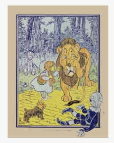 Cowardly Lion Wizard Of Oz Poster Vector Clip Art - Wonderful Wizard Of Oz L Frank Baum, HD Png Download, Transparent PNG