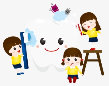 Clean Vector Tooth Cartoon - 어린이 치아 일러스트, HD Png Download, Transparent PNG
