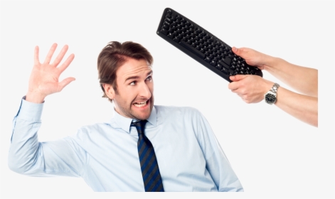Funny Guy Png Image - Man Getting Hit With Keyboard, Transparent Png, Transparent PNG