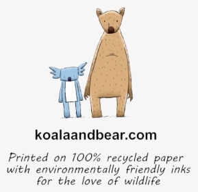 Greeting Cards Printed On Recycled Paper Using Environmentally - Grizzly Bear And Koala, HD Png Download, Transparent PNG