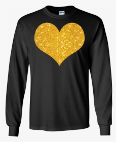 Gold Glitter Heart - T-shirt, HD Png Download, Transparent PNG