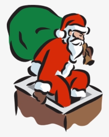 Great Santa Clip Art - Santa Coming Down The Chimney, HD Png Download, Transparent PNG