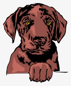 Vector Illustration Of Family Pet Brown Dog With Paw - Hunting Dog, HD Png Download, Transparent PNG