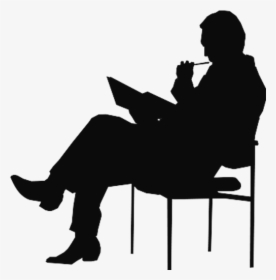 People Sitting At Table Silhouette Png - Sitting On A Chair Silhouette, Transparent Png, Transparent PNG