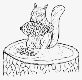 Squirrel With Pinecone - Pine Cone Clip Art, HD Png Download, Transparent PNG