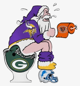 Santa Minnesota Vikings On Green Bay Packers And Detroit - San Francisco 49ers Cartoon, HD Png Download, Transparent PNG