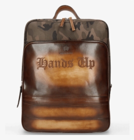 Backpacks Delhi Wood Chocolate Embroidery Hands Up - Leather, HD Png Download, Transparent PNG