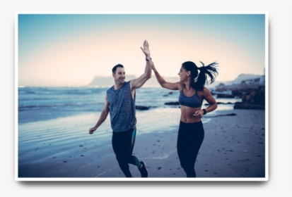 Couple Working Out On Beach, HD Png Download, Transparent PNG
