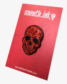 Red Glitter Skull Enamel Pin - Lapel Pin, HD Png Download, Transparent PNG
