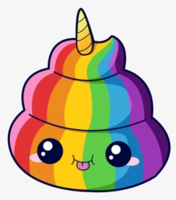 Rainbow Mq Unicorn Emoji Emojis Kawaii - Unicorn Emoji Poo, HD Png Download, Transparent PNG
