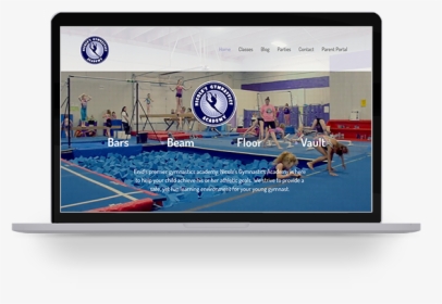Nicole S Gymnastics Academy Website Mockup On A Laptop - Flat Panel Display, HD Png Download, Transparent PNG