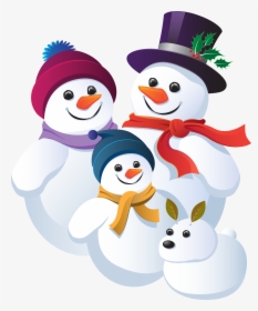 Tubes Noel / Bonhommes De Neiges - Snowman Family, HD Png Download, Transparent PNG