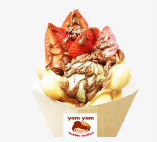 Yam Bubble Waffles Delicious - Bubble Waffle Ice Cream Transparent, HD Png Download, Transparent PNG
