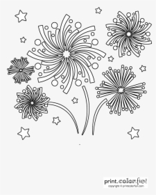 Fireworks In The Sky - Adult Colouring Pages Of Fireworks, HD Png Download, Transparent PNG