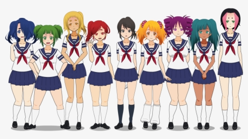 Yandere Simulator All Girl Characters Hd Png Download Transparent Png Image Pngitem - yandere school uniform roblox