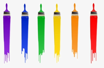 Holi Transparent Images - Rainbow Paint Brush Clip Art, HD Png Download, Transparent PNG