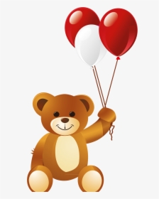 Valentine Cartoon, Valentines Teddy Bear, Baby Bears, - Teddy Bear Balloon Clipart Png, Transparent Png, Transparent PNG