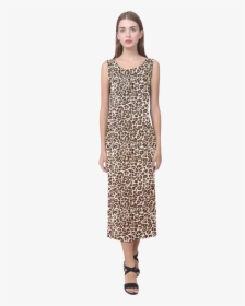 Snow Leopard Phaedra Sleeveless Open Fork Long Dress - Dress, HD Png Download, Transparent PNG