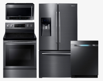 Samsung Kitchen Suite - 4 Piece Samsung Black Stainless Appliances, HD Png Download, Transparent PNG