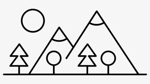 Mountain Side With Trees Made Up Different Shapes - Made Up Of Shapes, HD Png Download, Transparent PNG