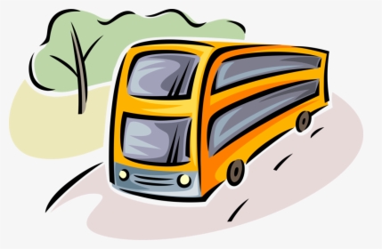 Vector Illustration Of Intercity Passenger Tour Bus - Illustration, HD Png Download, Transparent PNG