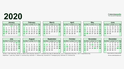 2020 Calendar Resolution - 2020 Calendar Transparent Background, HD Png Download, Transparent PNG