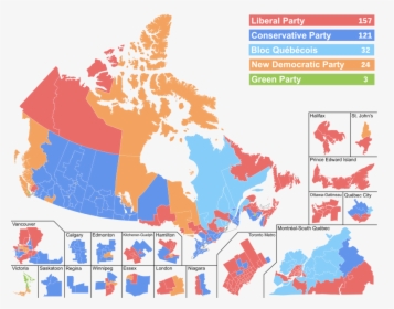 Canada Election Map Results 2019, HD Png Download, Transparent PNG
