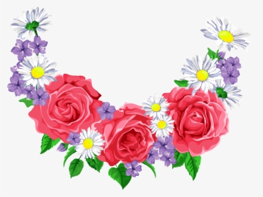 Rose Flower Background Cartoon, HD Png Download, Transparent PNG