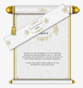 Scroll Clipart Wedding Indian - Invitation, HD Png Download, Transparent PNG