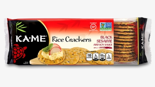 Kame - Rice Crackers - Non Gmo - Gluten Free - - 3 - Kame Black Sesame Rice Crackers, HD Png Download, Transparent PNG