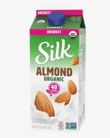 Silk Organic Unsweet Almondmilk - Unsweetened Vanilla Almond Milk, HD Png Download, Transparent PNG