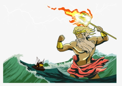 Poseidon Zeus - Poseidon Attacking Ship, HD Png Download, Transparent PNG