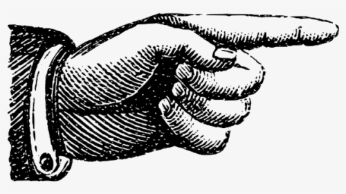 Vector Drawing Of Finger Pointing - Old Time Pointing Hand, HD Png Download, Transparent PNG