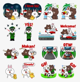 Line Sticker Download Png - Line Friends Christmas Stickers, Transparent Png, Transparent PNG