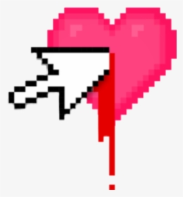 #heart #cursor #bloody #bleeding #blood # Click #stab - Aesthetic Pixel Heart Png, Transparent Png, Transparent PNG