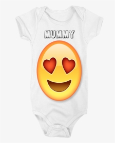 Love Heart Emoji Customised Baby Grow - Smiley, HD Png Download, Transparent PNG