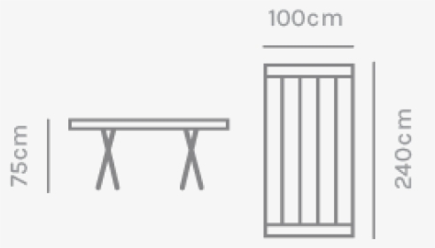 Kettler Cora Rectangular Dining Table 240 100 Dimensions - Folding Table, HD Png Download, Transparent PNG