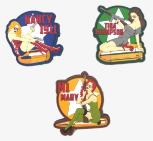 Wwii Pinup 3 Pack Bundle - Pin Up Morale Patch, HD Png Download, Transparent PNG