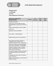 Checklist Template Png - Employee Induction Checklist Template, Transparent Png, Transparent PNG