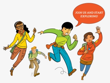 Heroes Running Nate In Front - Cartoon, HD Png Download, Transparent PNG