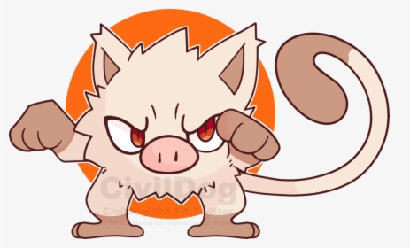 #056 Mankey - Cartoon, HD Png Download, Transparent PNG