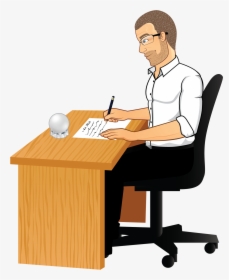 Salesman At Desk Cartoon, HD Png Download, Transparent PNG