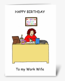 Happy Birthday Work Wife, Cartoon Lady - Happy Birthday To My Work Wife, HD Png Download, Transparent PNG