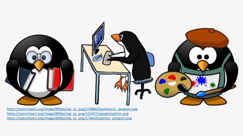 Transparent Unpleasant Clipart - Linux Penguin At Computer, HD Png Download, Transparent PNG