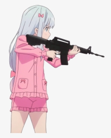 Anime Girl With Gun Meme, HD Png Download, Transparent PNG