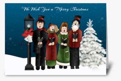 Carolers Winter Scene Greeting Card - Decorative Nutcracker, HD Png Download, Transparent PNG
