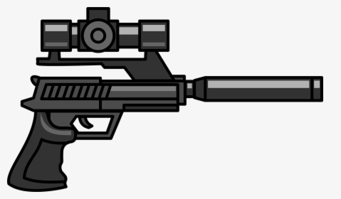 Pistol With Silencer And Scope, HD Png Download, Transparent PNG