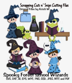 Spooky Forest School Wizards Cutting Files - Cartoon, HD Png Download, Transparent PNG